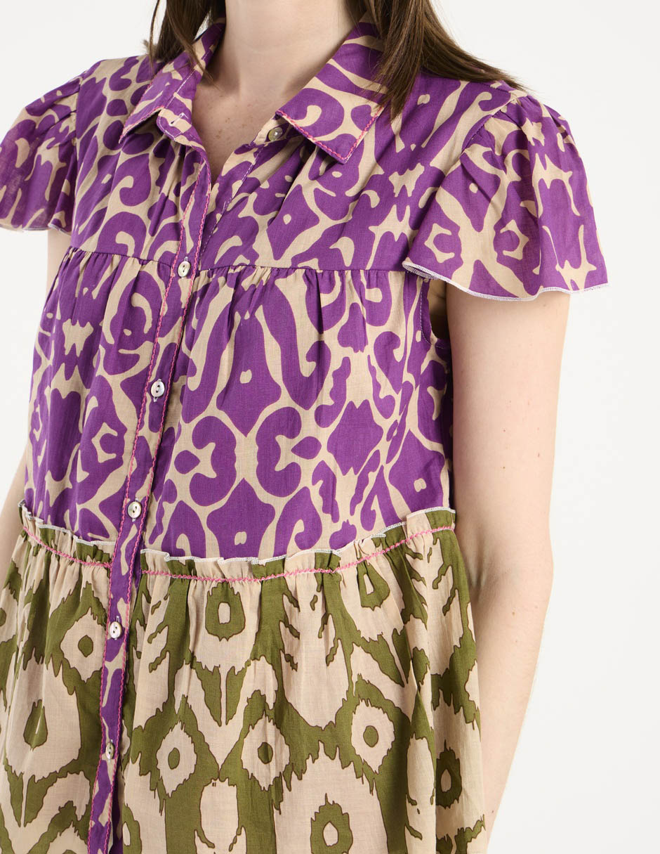 Blusa camisera manga corta para mujer 10