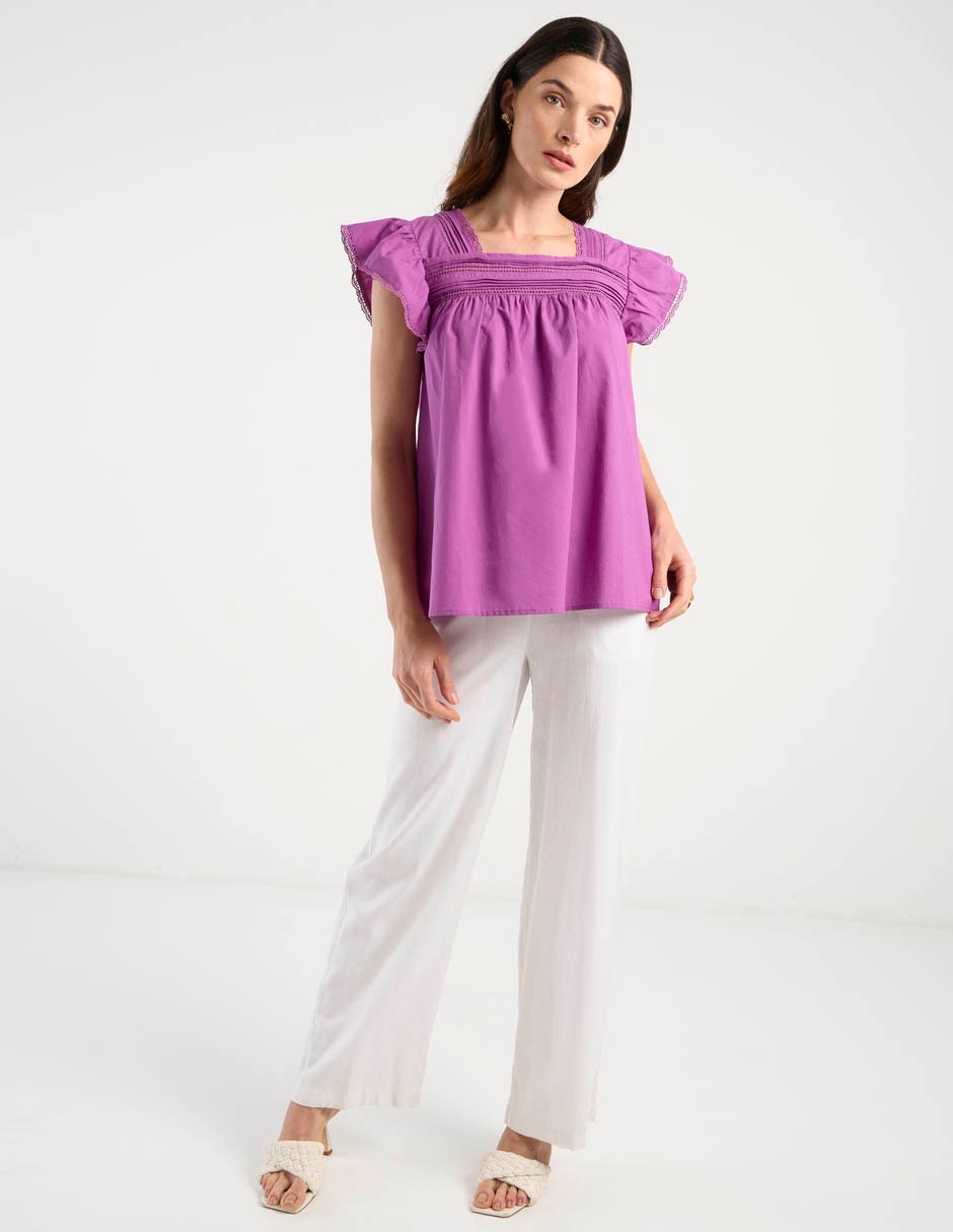 Blusa Charol By October manga corta para mujer 6