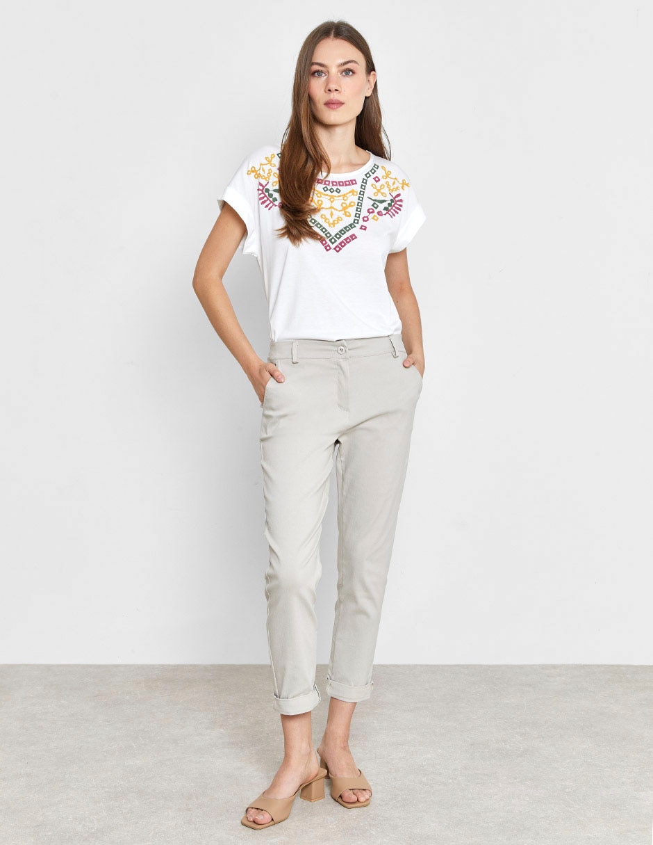 Pantalón capri straight para mujer