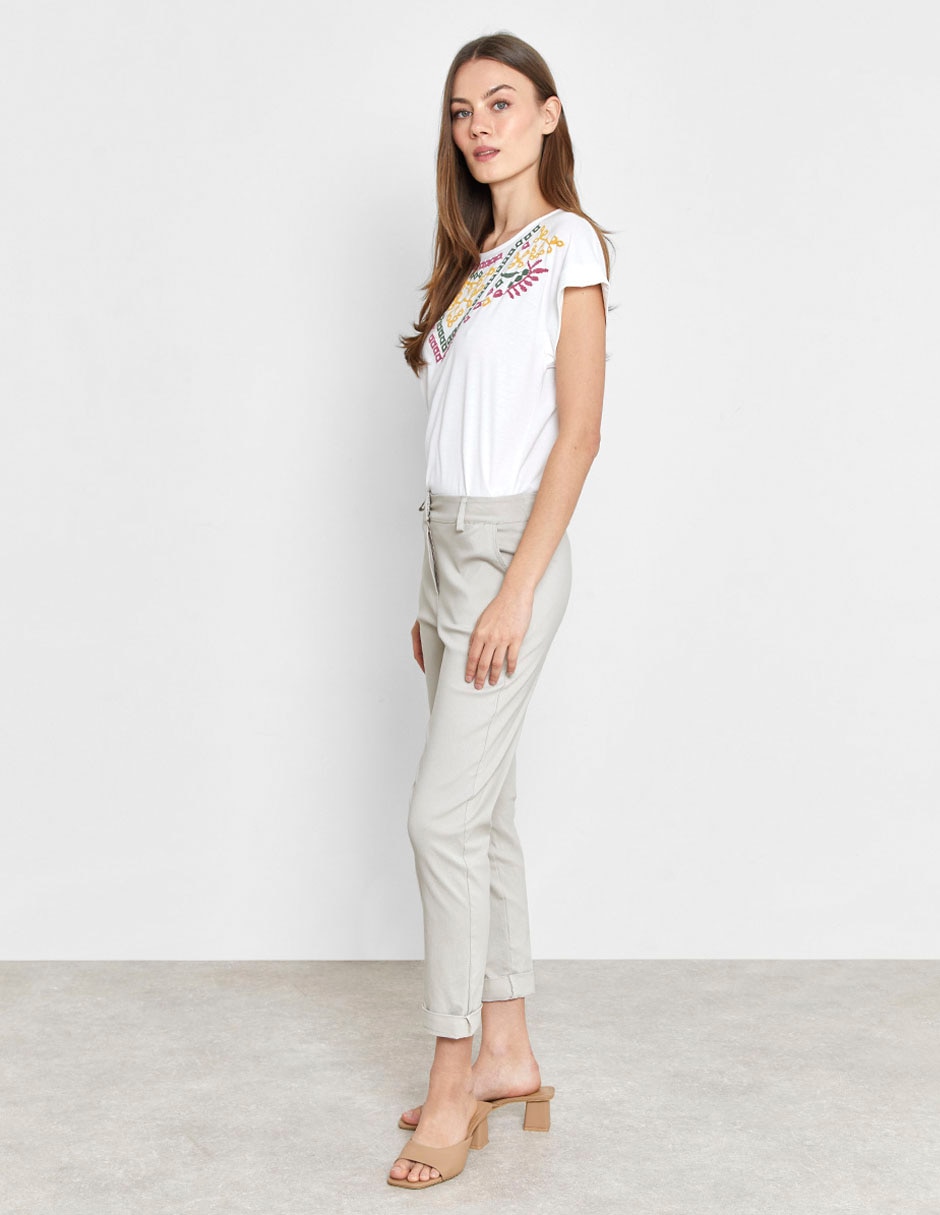 Pantalón capri straight para mujer