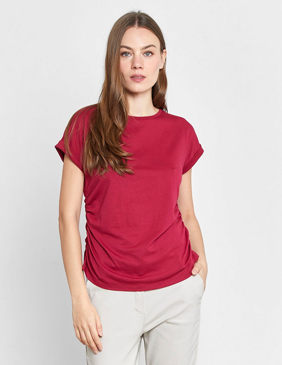 Playera manga corta Valeria By Trucco cuello redondo para mujer