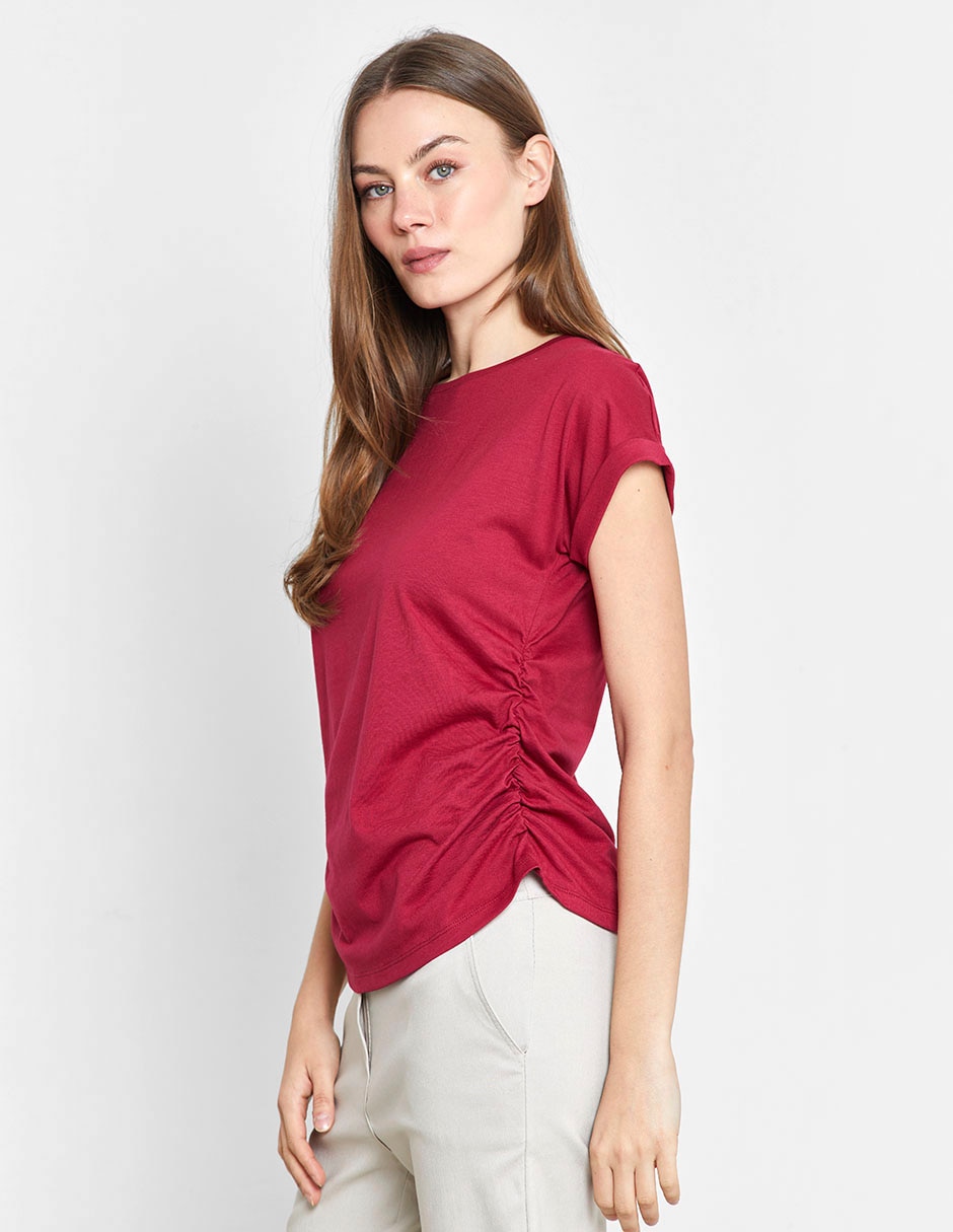 Playera manga corta Valeria By Trucco cuello redondo para mujer