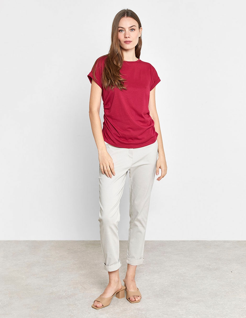Playera manga corta Valeria By Trucco cuello redondo para mujer