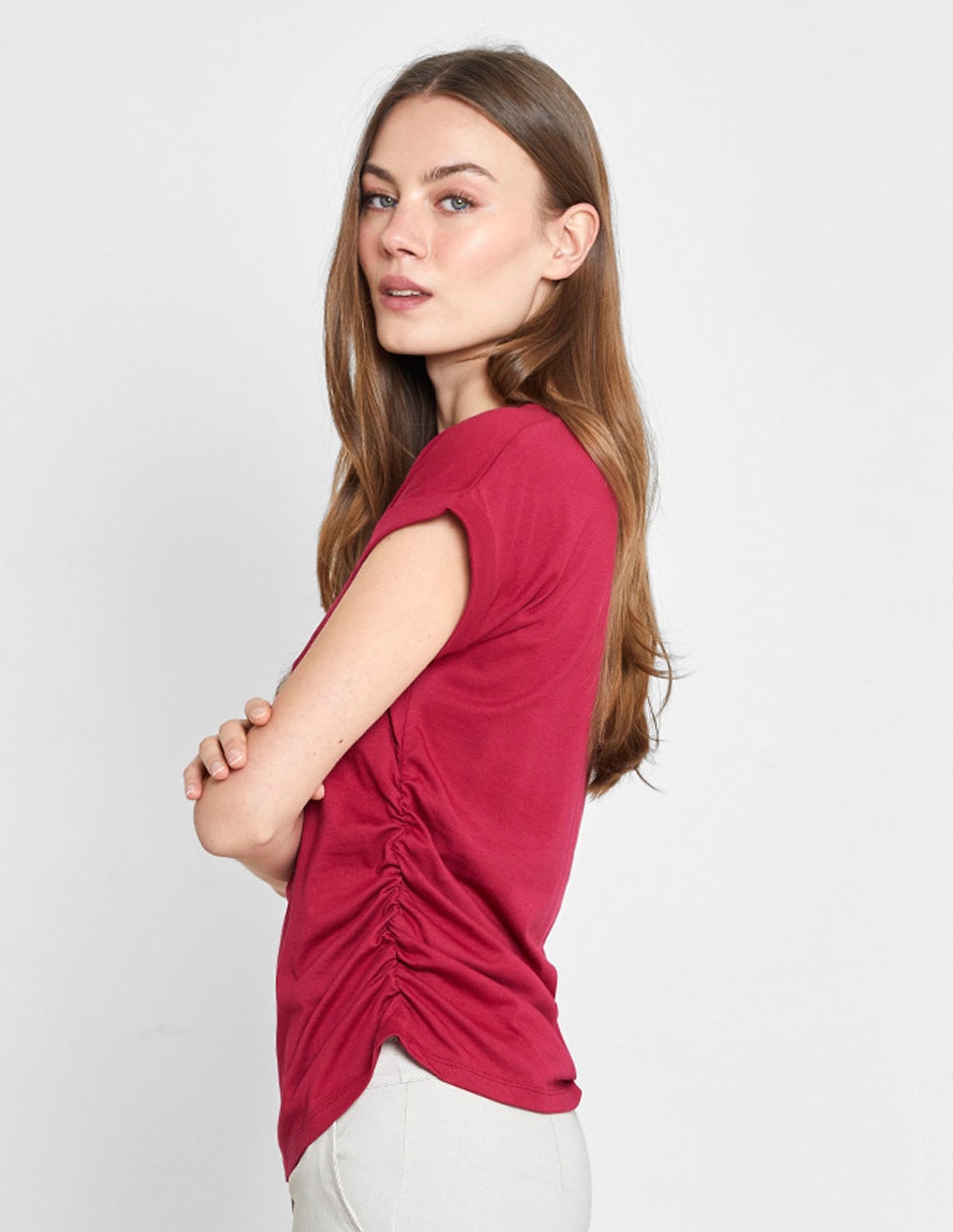 Playera manga corta Valeria By Trucco cuello redondo para mujer
