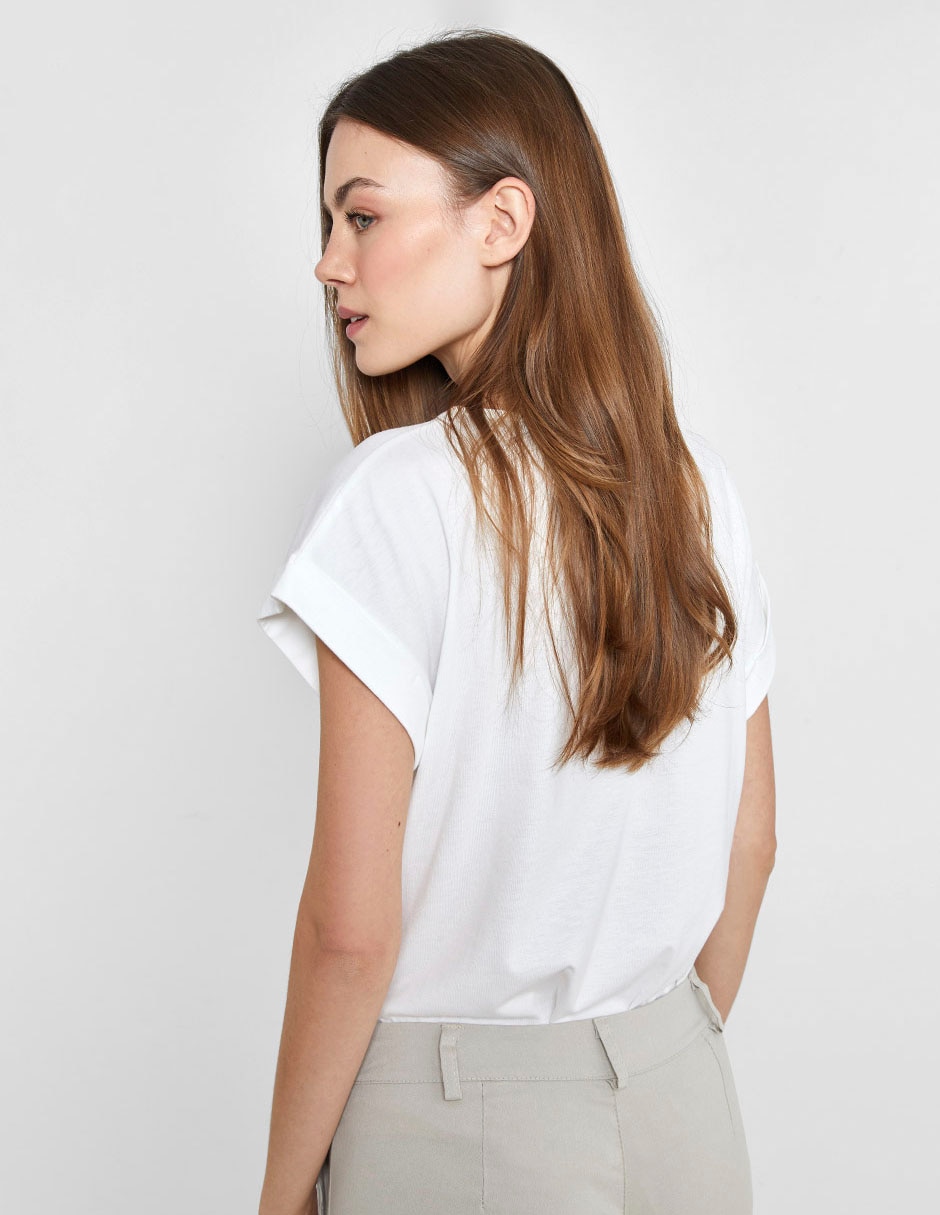 Playera manga corta cuello redondo para mujer 2