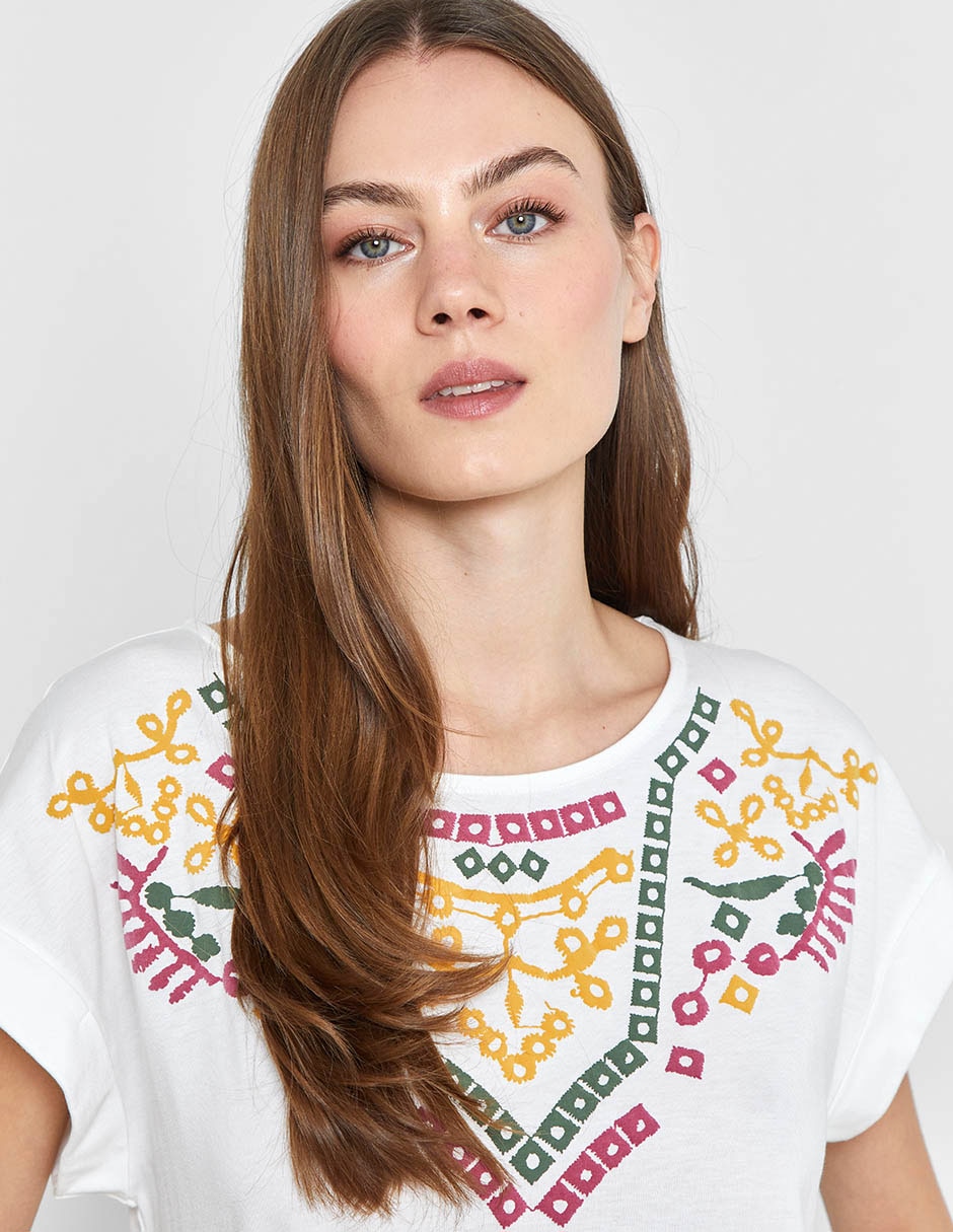 Playera manga corta cuello redondo para mujer 5