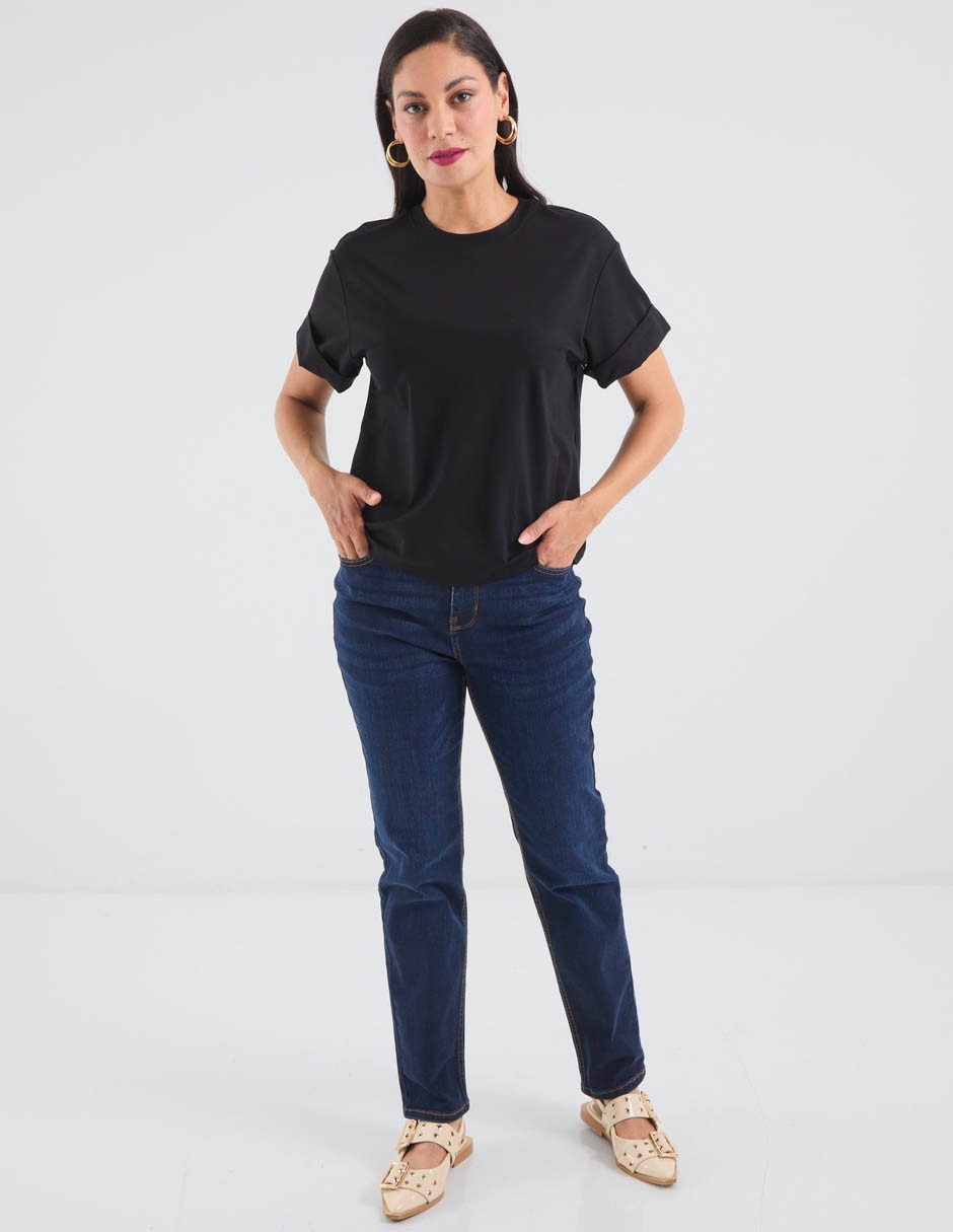Blusa manga corta liz& cuello redondo para mujer 4