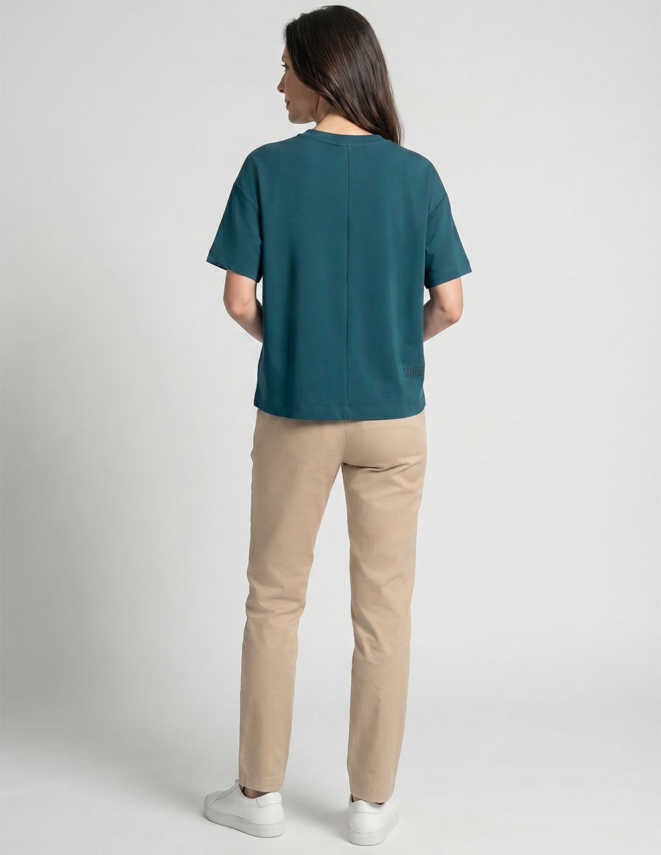 Playera manga corta cuello redondo para mujer 3