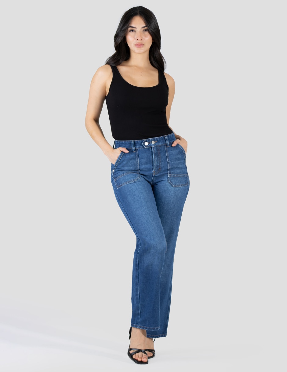 Jeans straight Oh Pomp para mujer