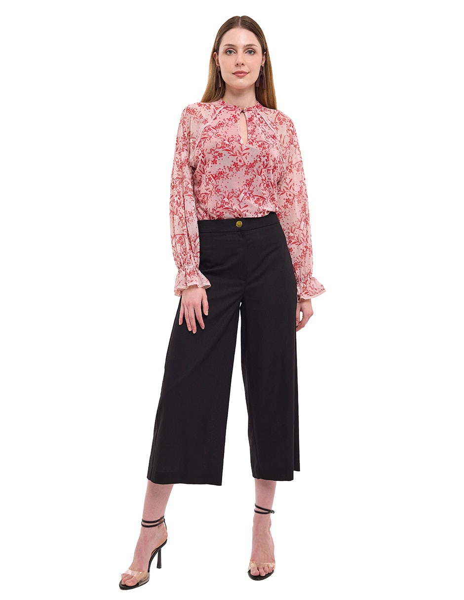 Pantalón regular amplio para mujer 4