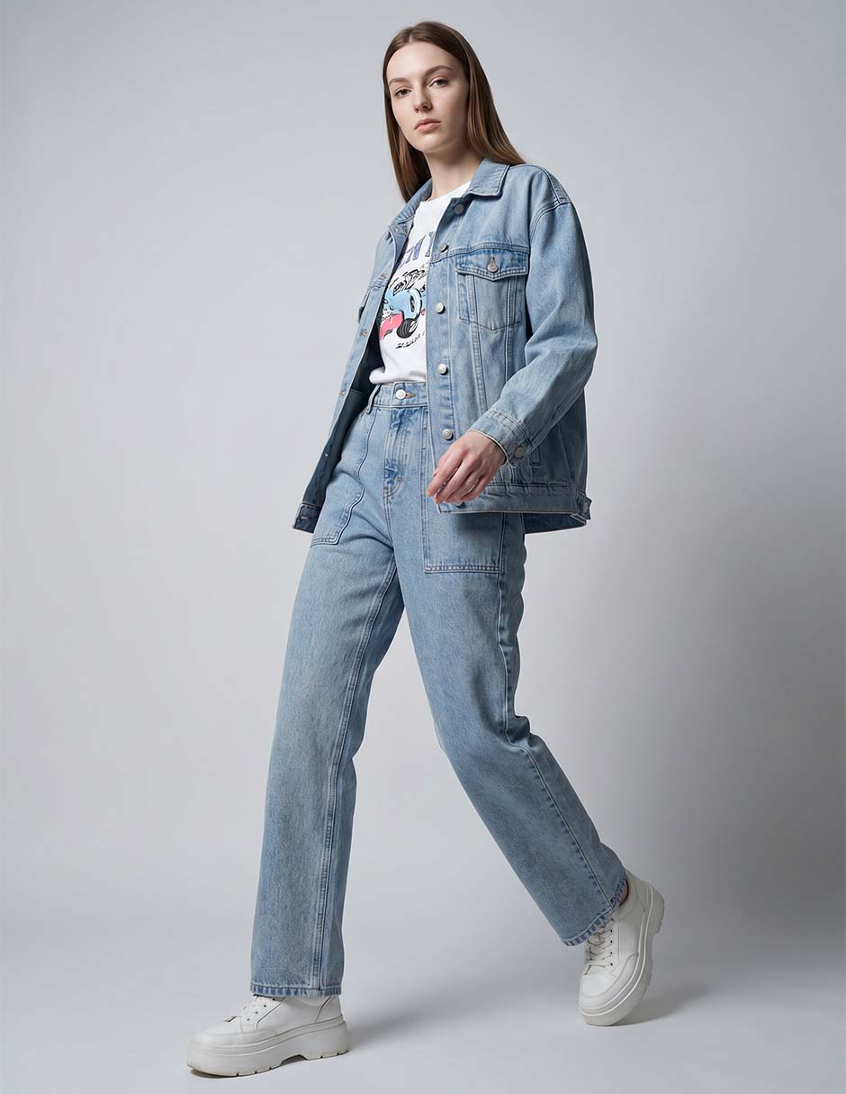 Jeans straight oh pomp para mujer
