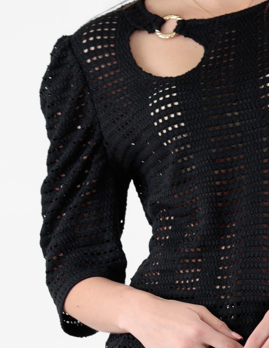 Blusa manga al codo para mujer 3
