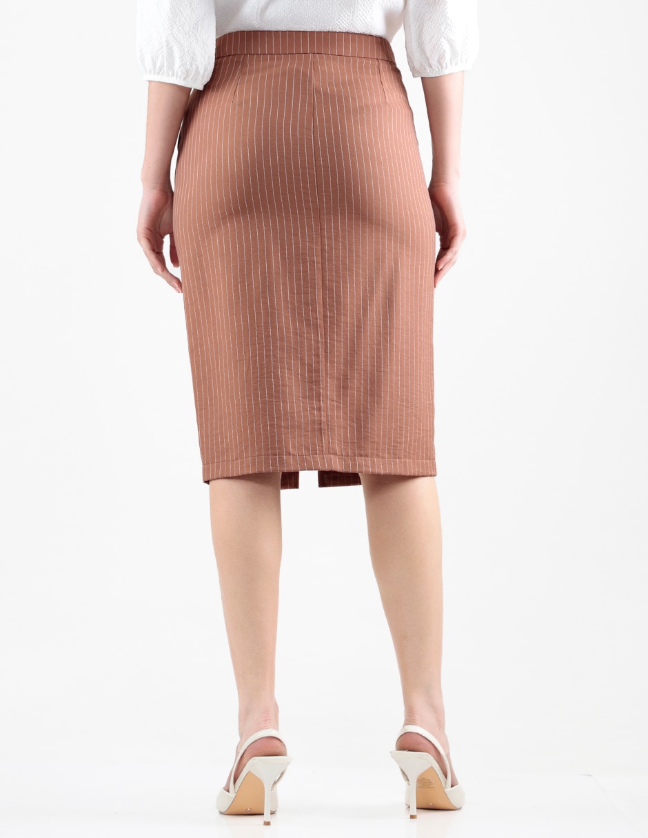 Falda pantalón midi a la cintura