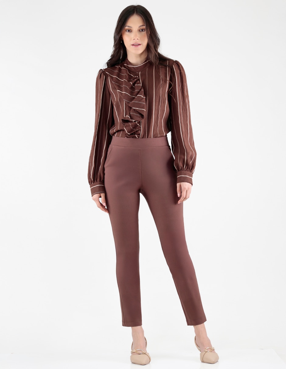 Pantalón regular recto para mujer 4