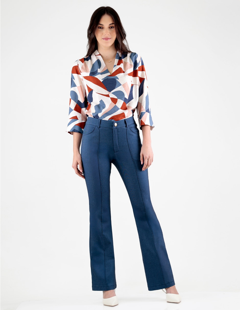 Pantalón flare acampanado para mujer 4