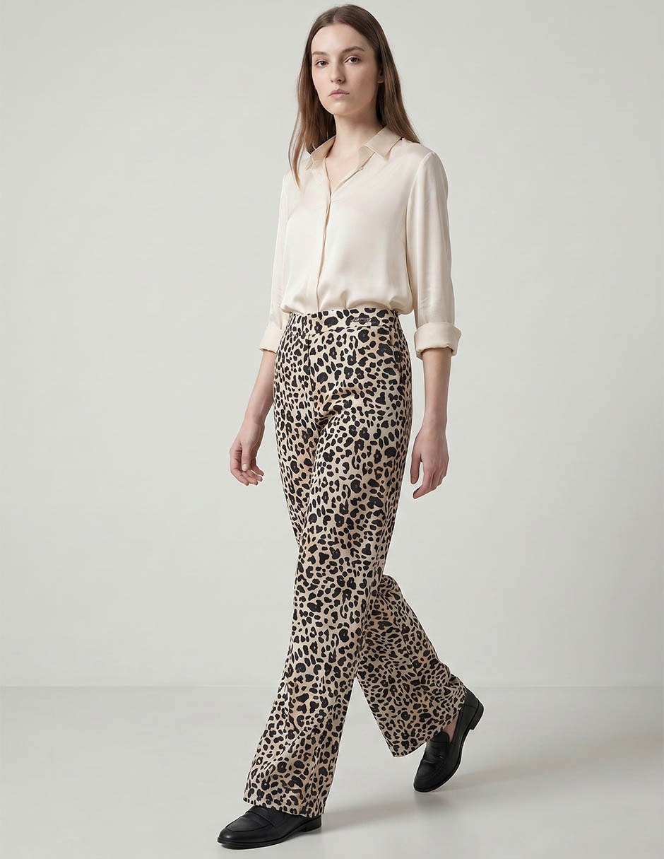Pantalón relaxed pierre cardin recto para mujer