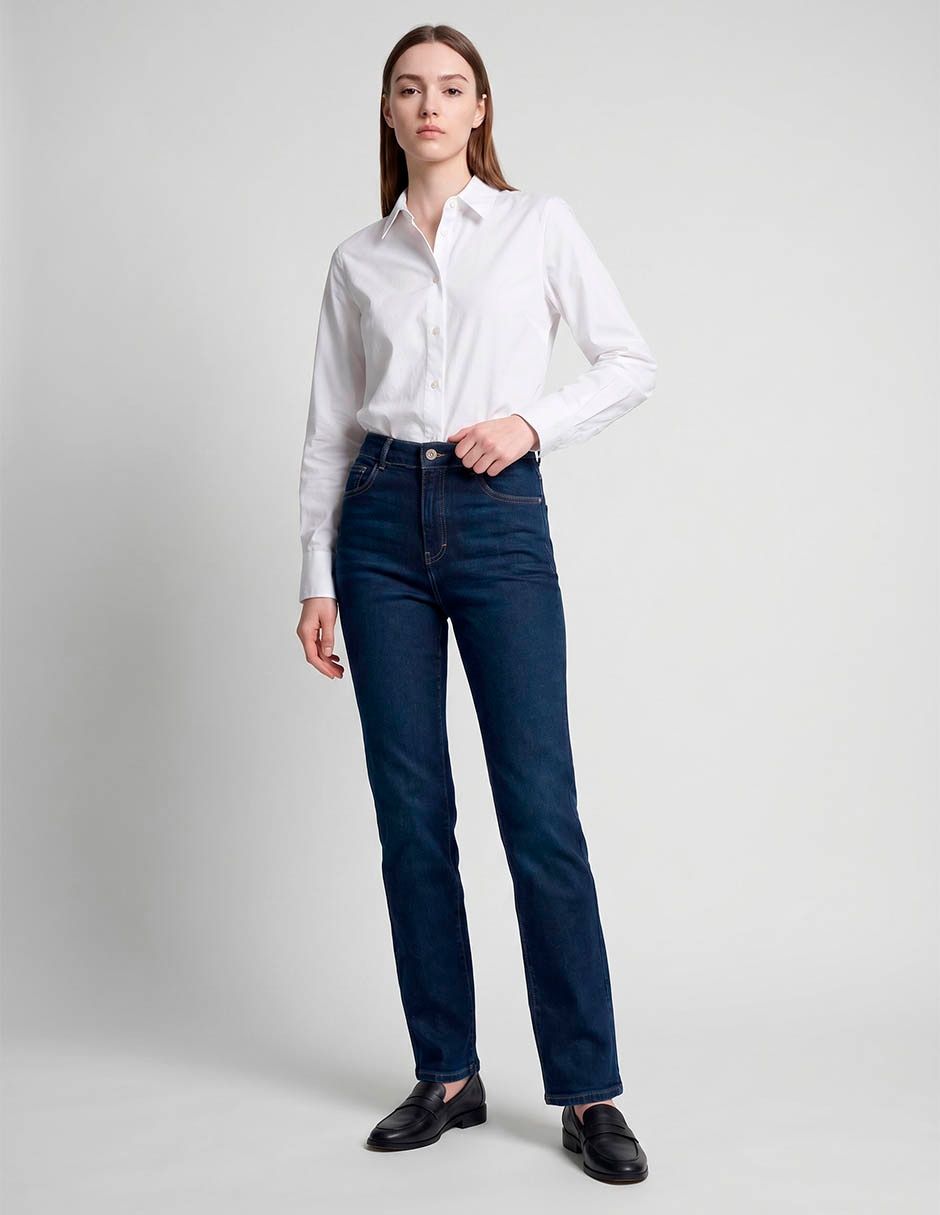 Jeans slim corte cintura para mujer Jeans slim corte cintura para mujer