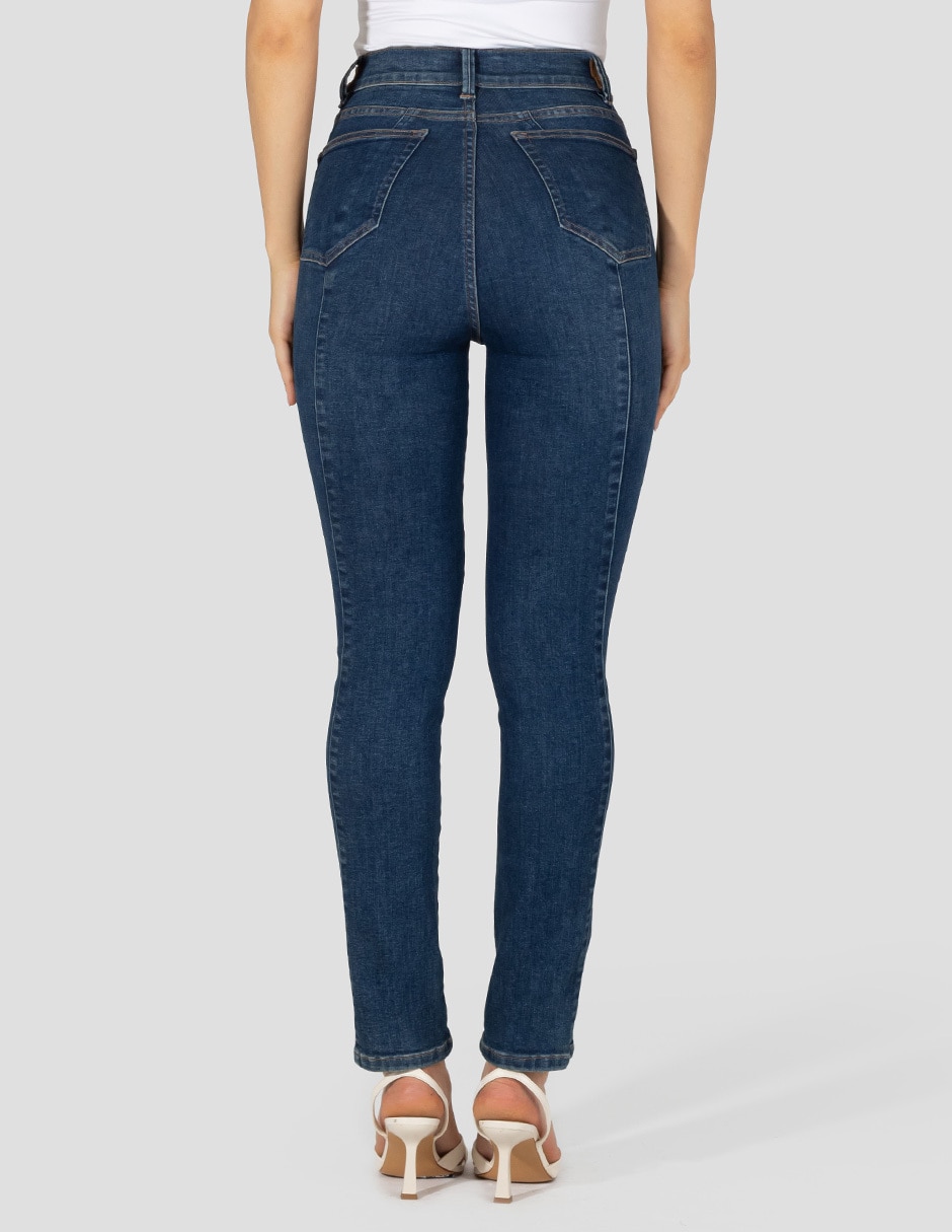 Jeans straight corte cintura alta para mujer 2