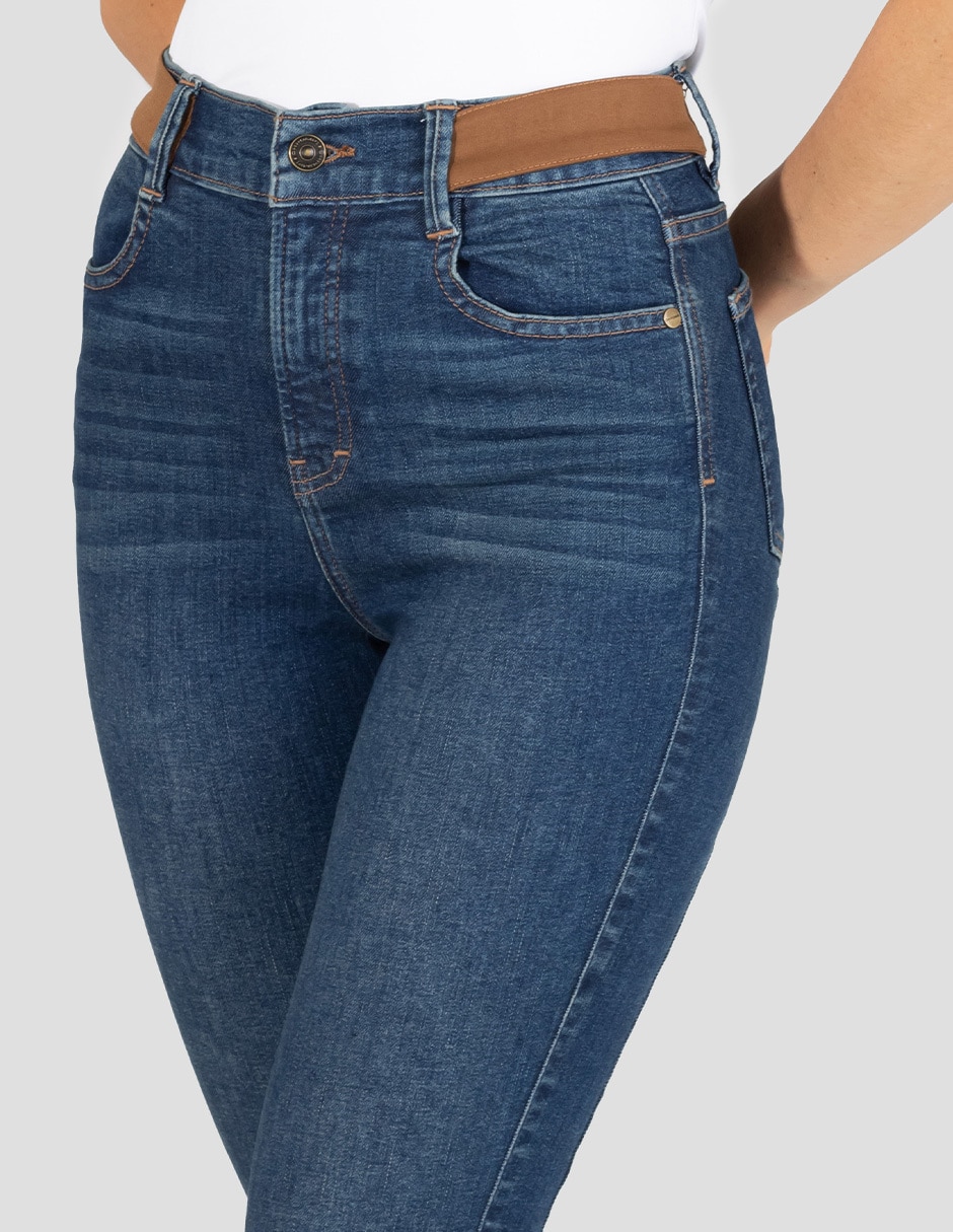 Jeans straight corte cintura alta para mujer 5