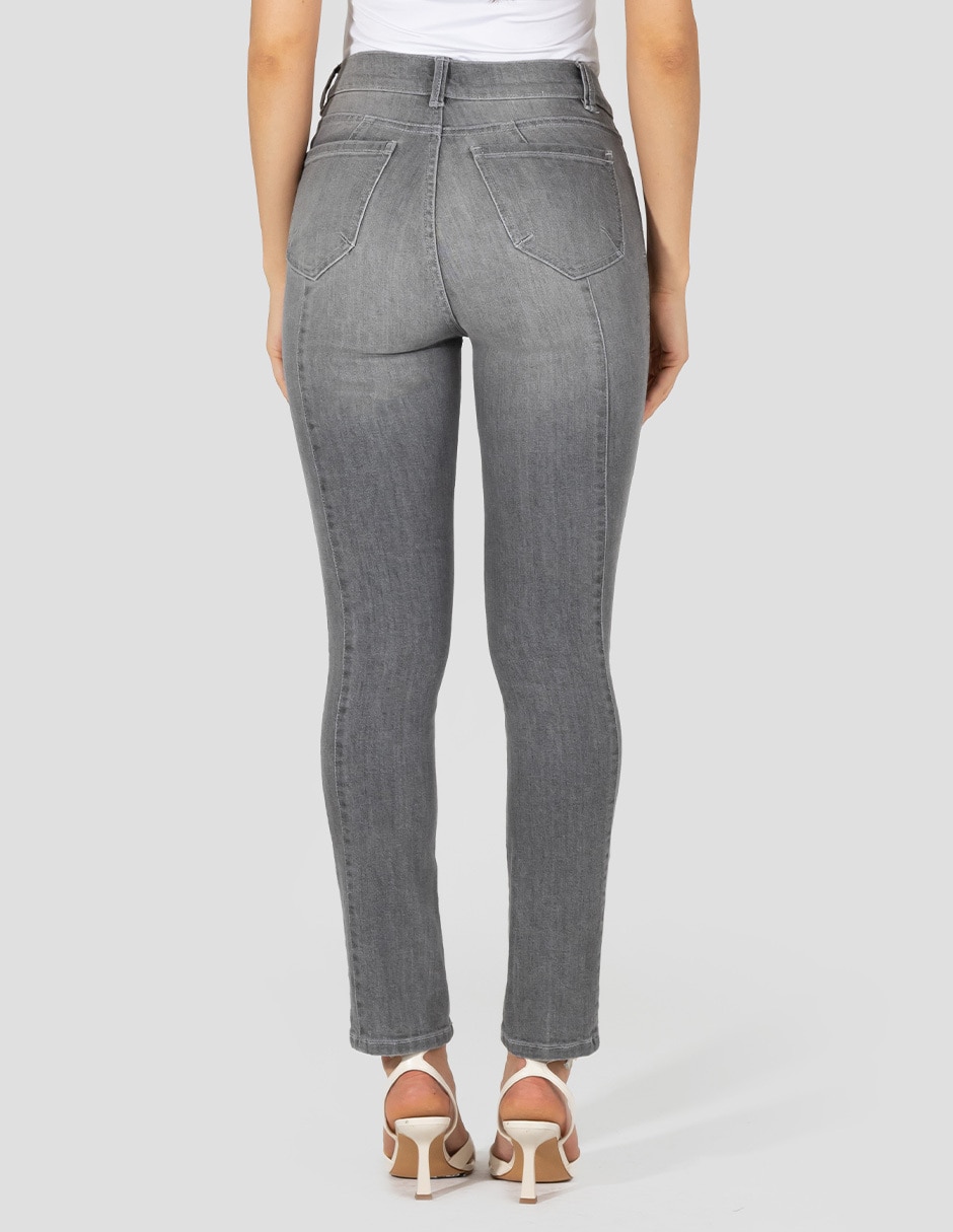 Jeans skinny corte media cintura para mujer 2