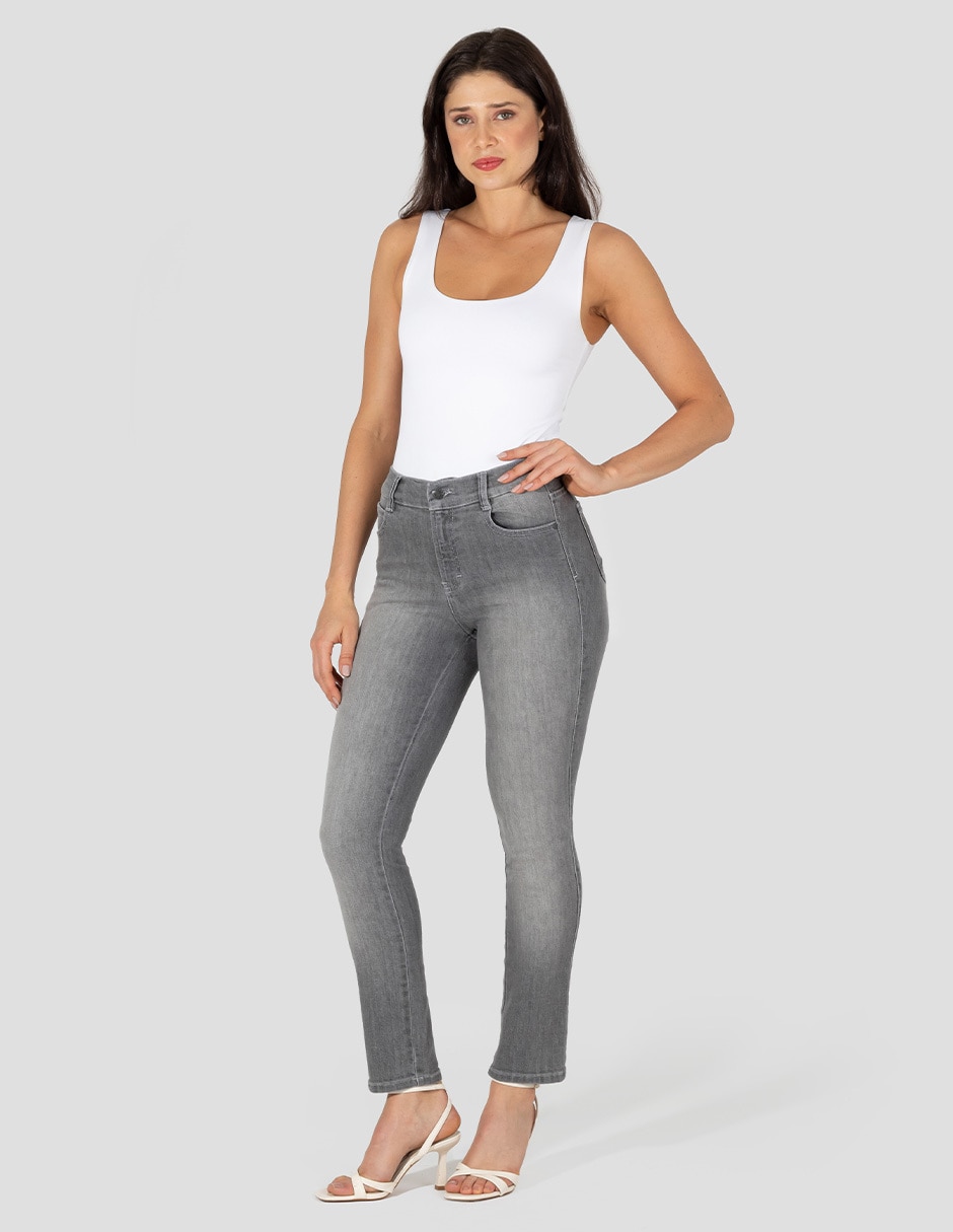 Jeans skinny corte media cintura para mujer 3