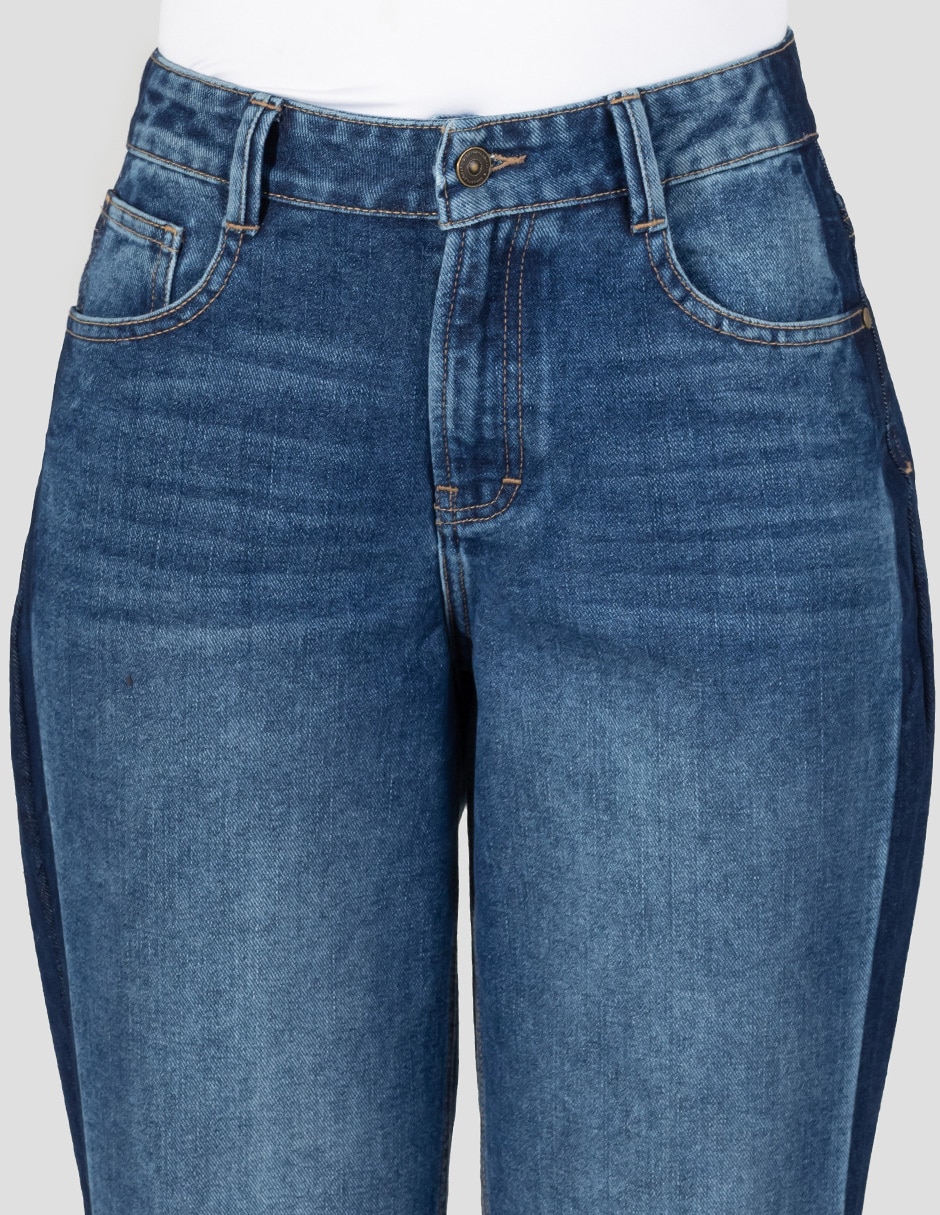 Jeans straight corte cintura alta para mujer 4