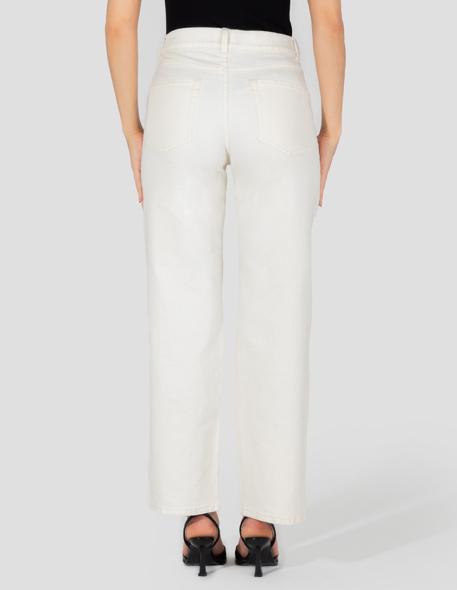 Jeans straight corte cintura alta para mujer 2