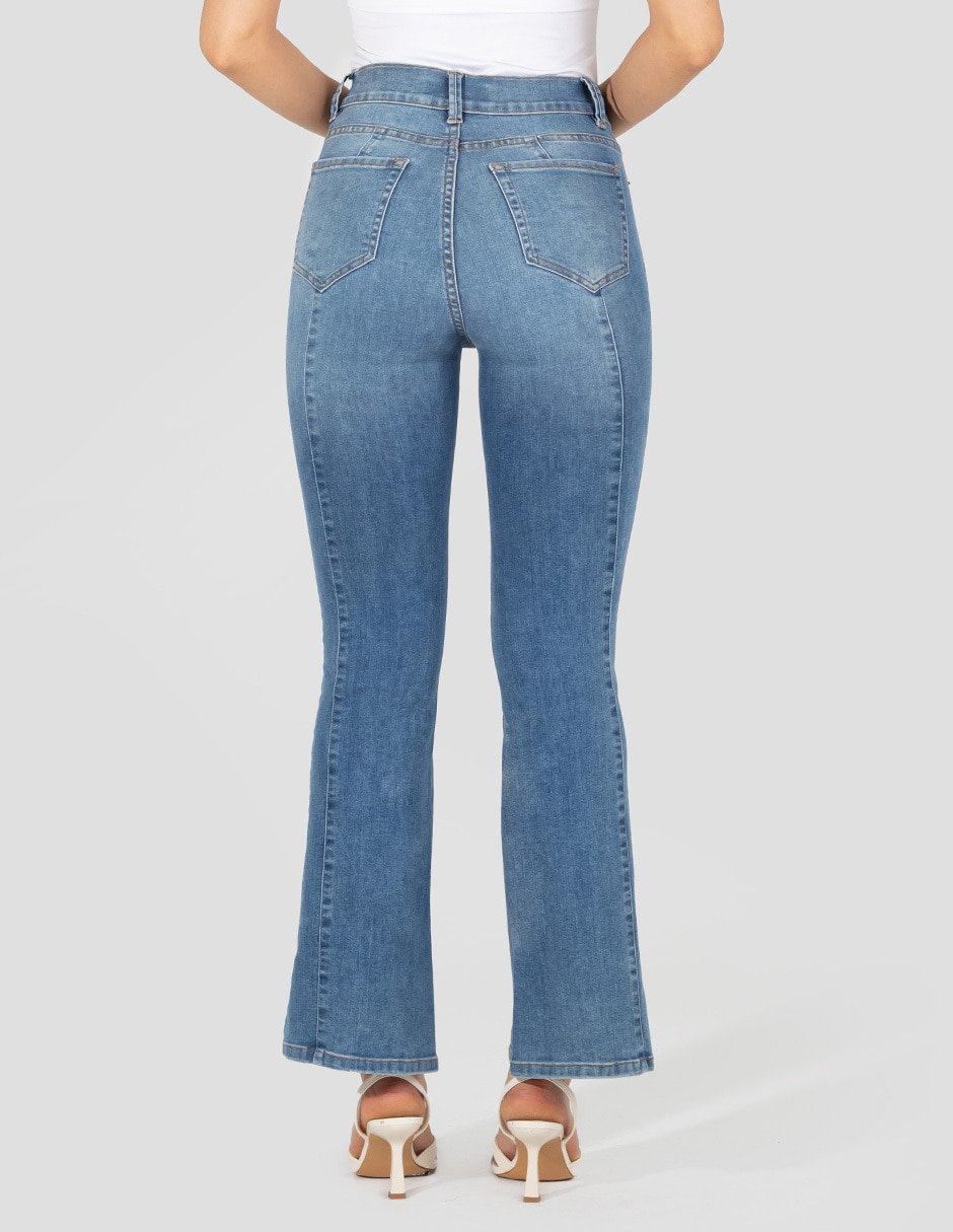 Jeans bota corte media cintura para mujer 2