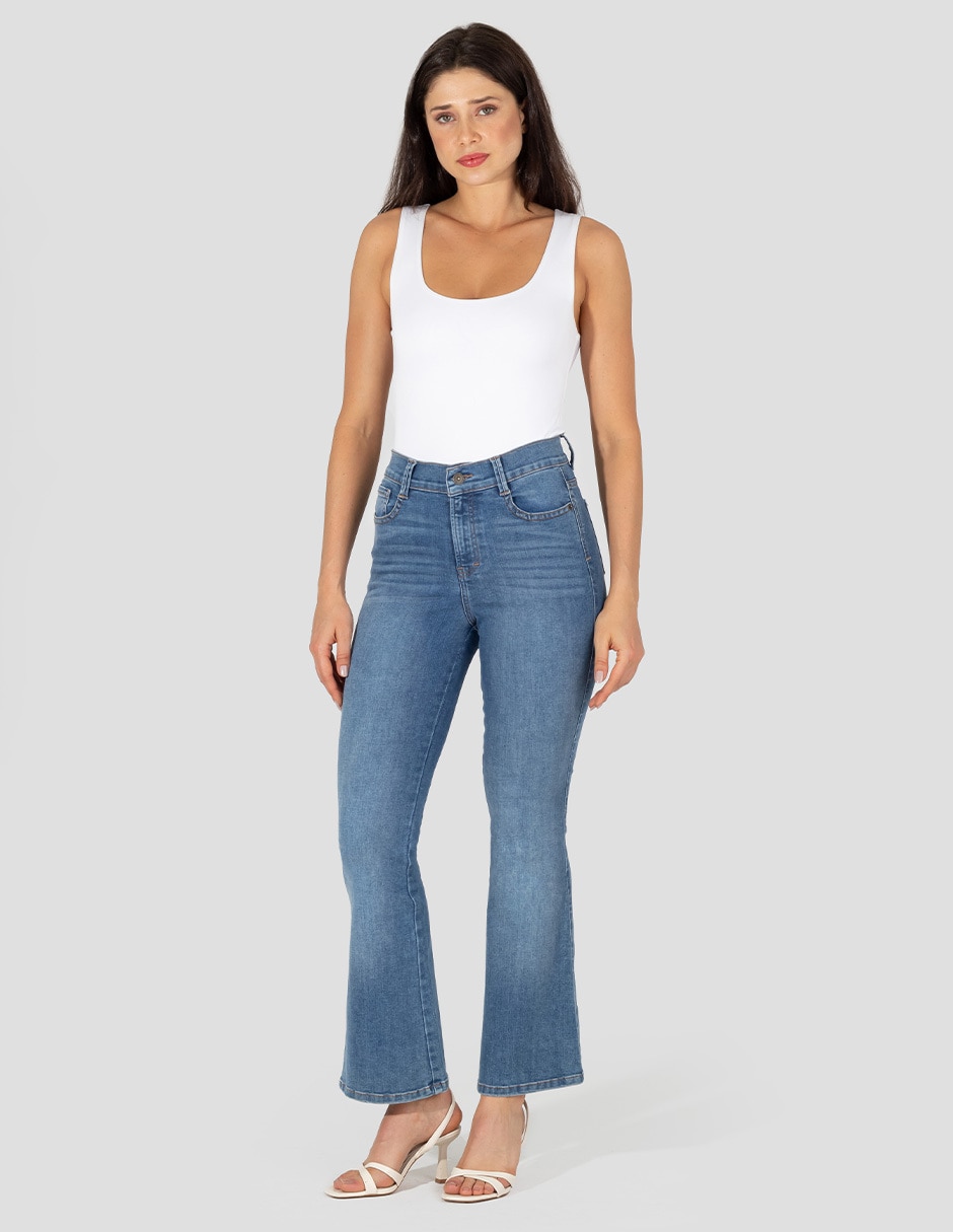 Jeans bota corte media cintura para mujer 3