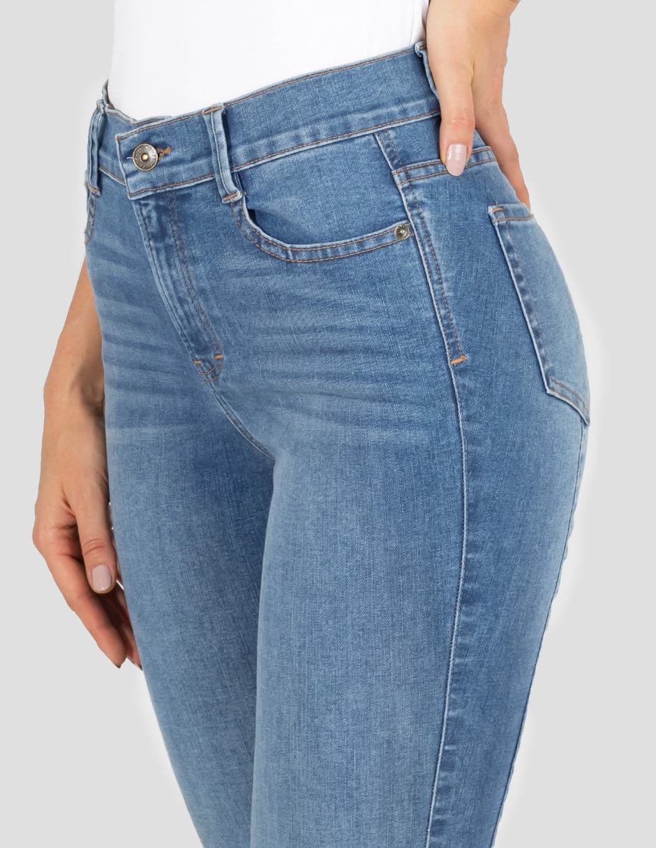 Jeans bota corte media cintura para mujer 4