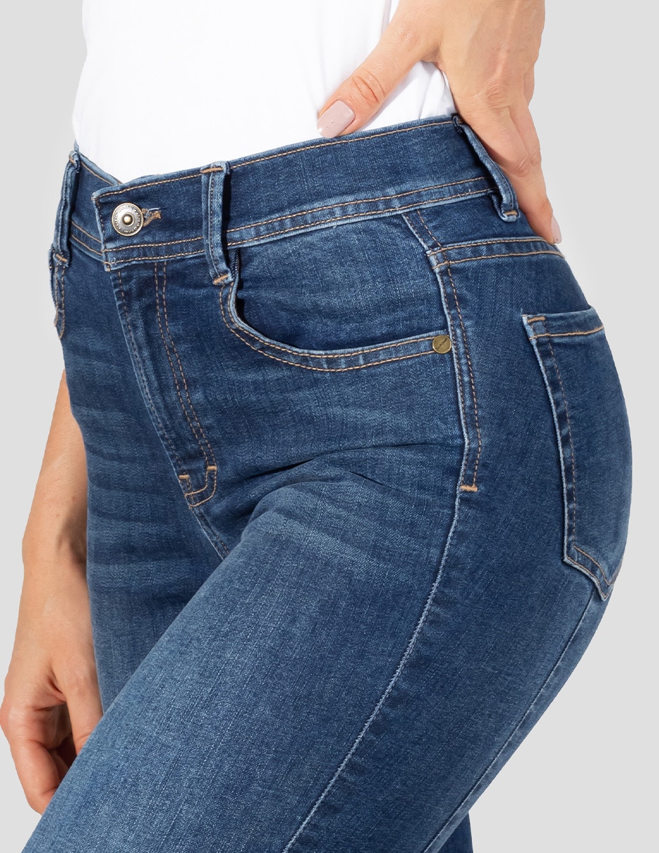 Jeans skinny corte media cintura para mujer 5