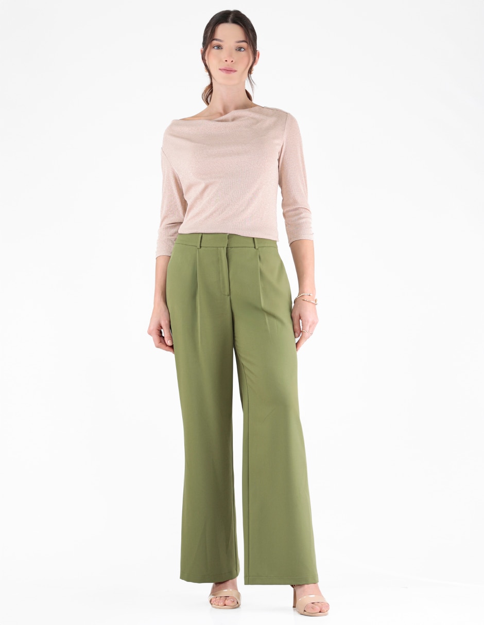 Pantalón regular recto para mujer