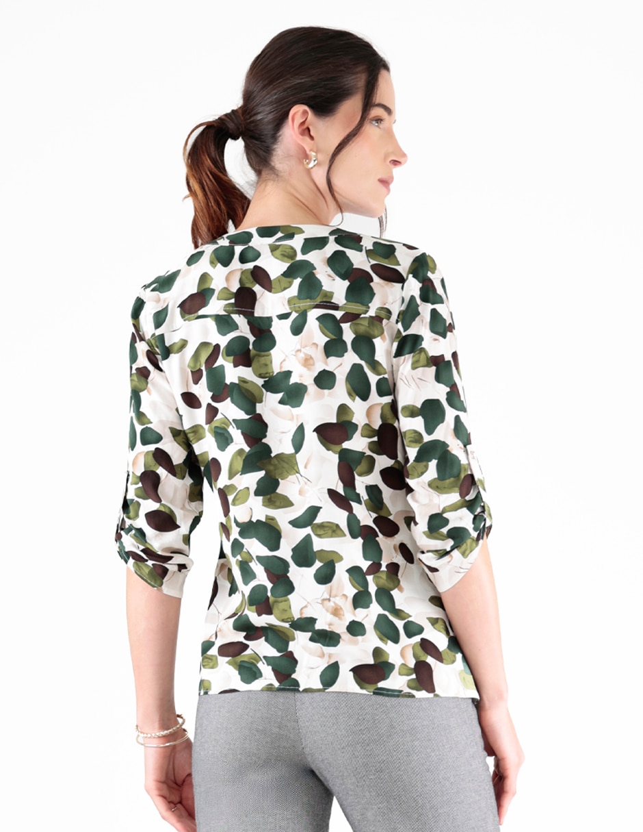 Blusa manga al codo para mujer