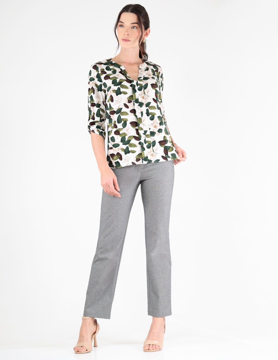 Blusa manga al codo para mujer