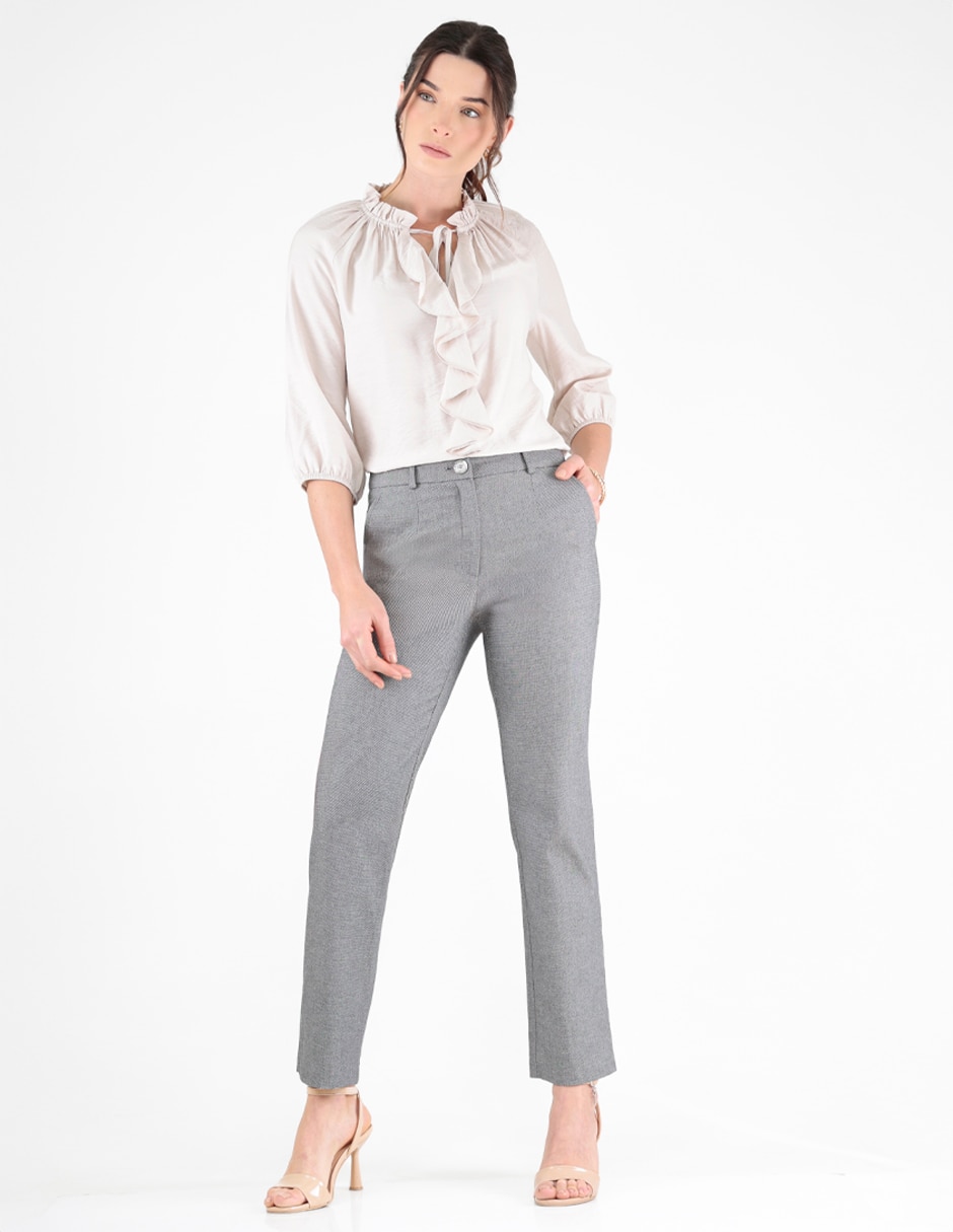 Pantalón chino recto para mujer