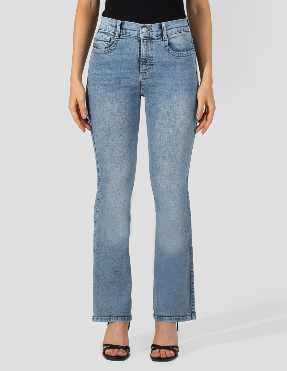 Jeans jogger straight media cintura para mujer Jeans jogger straight media cintura para mujer