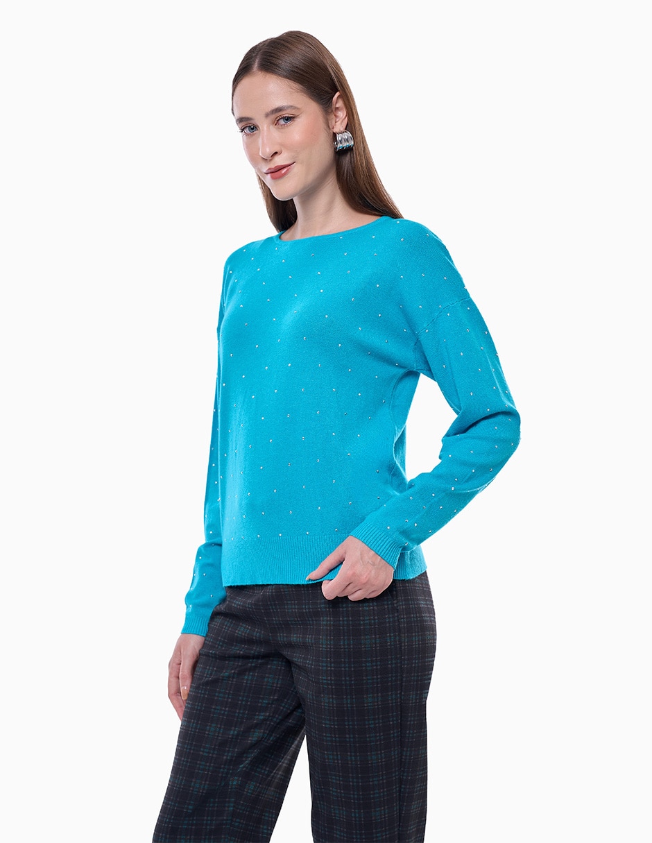 Suéter cuello redondo para mujer