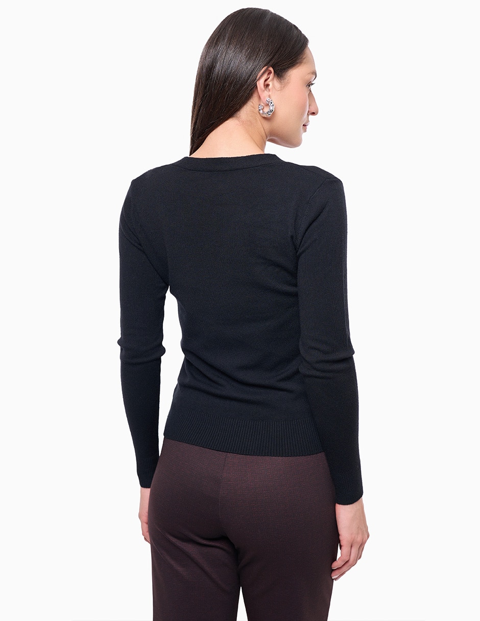 Suéter cuello v para mujer