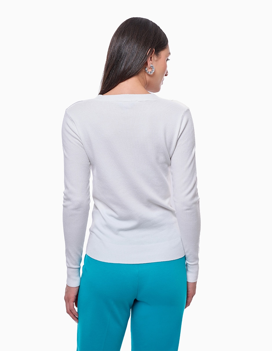 Suéter cuello v para mujer