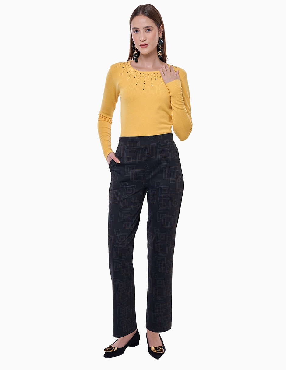 Pantalón regular mujer recto para mujer