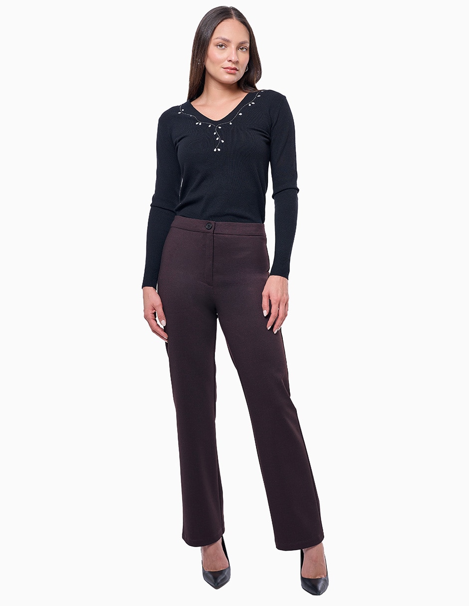 Pantalón regular mujer recto para mujer 3