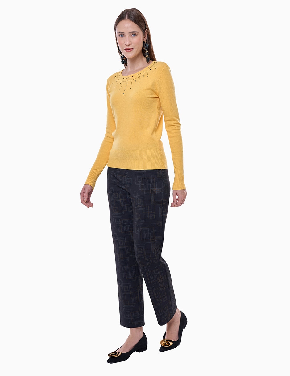 Suéter cuello redondo para mujer