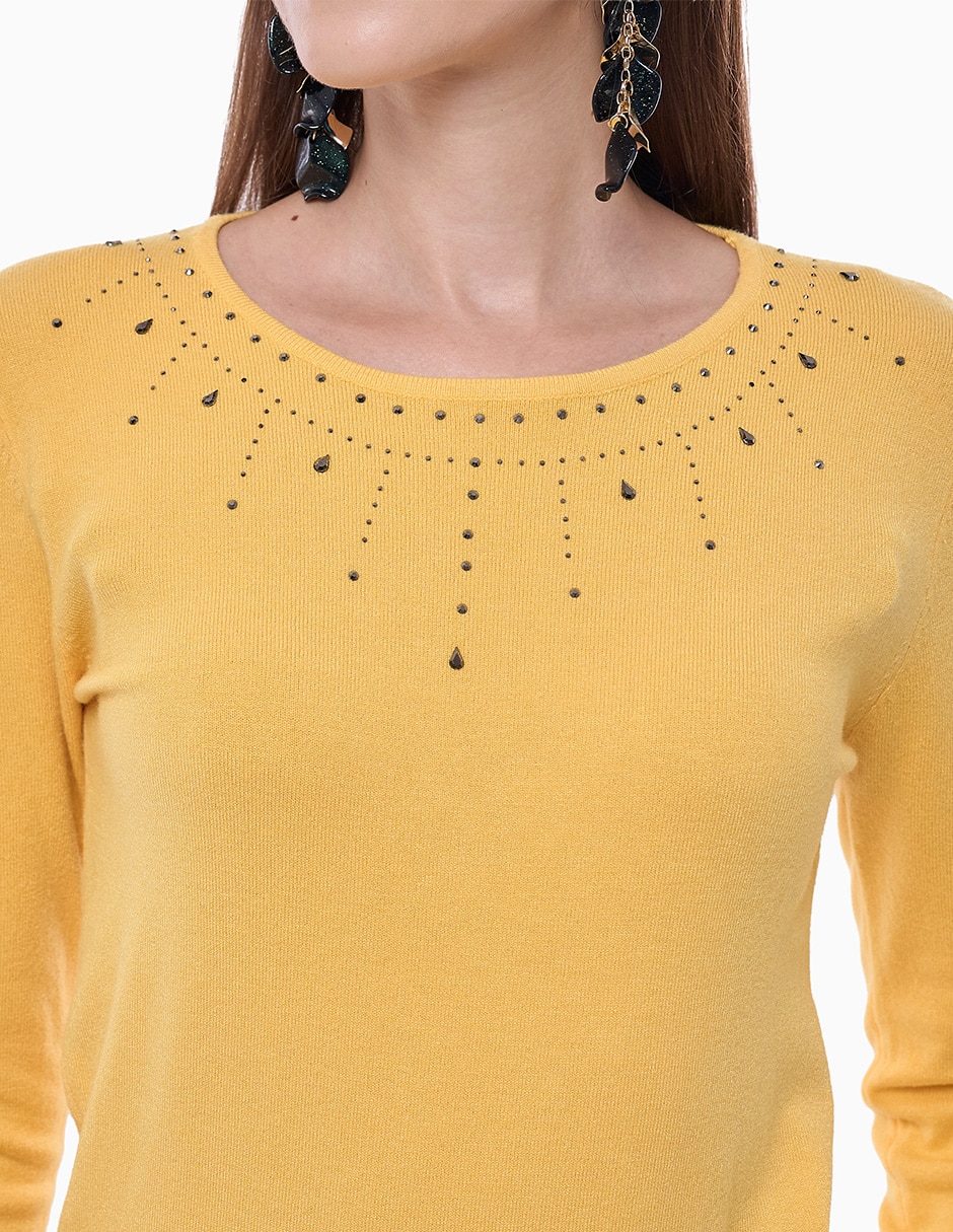 Suéter cuello redondo para mujer