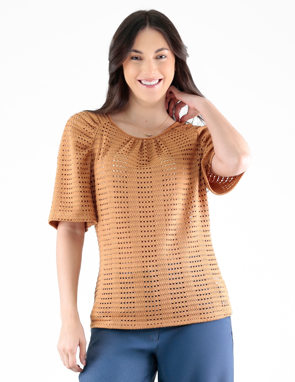 Blusa Pierre Cardin manga al codo para mujer