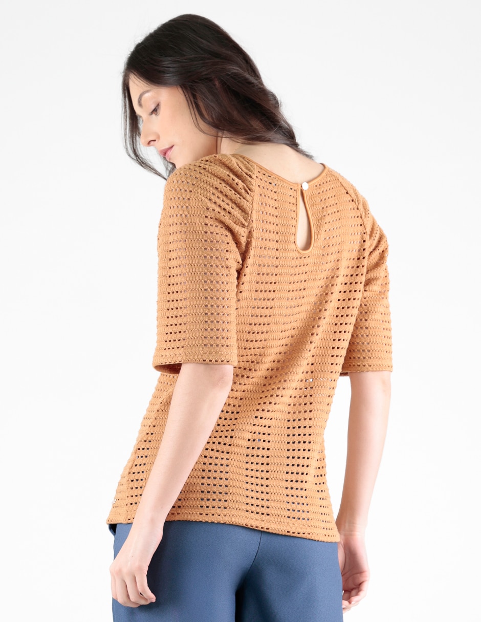 Blusa Pierre Cardin manga al codo para mujer