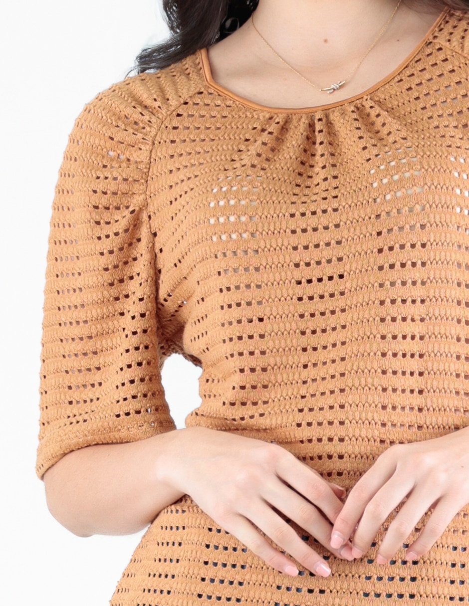 Blusa Pierre Cardin manga al codo para mujer