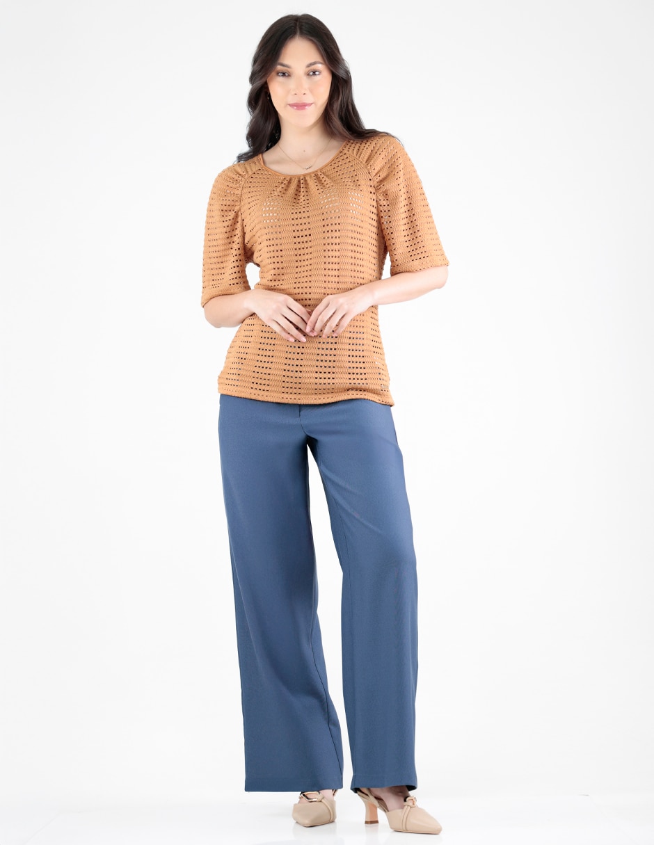 Blusa Pierre Cardin manga al codo para mujer