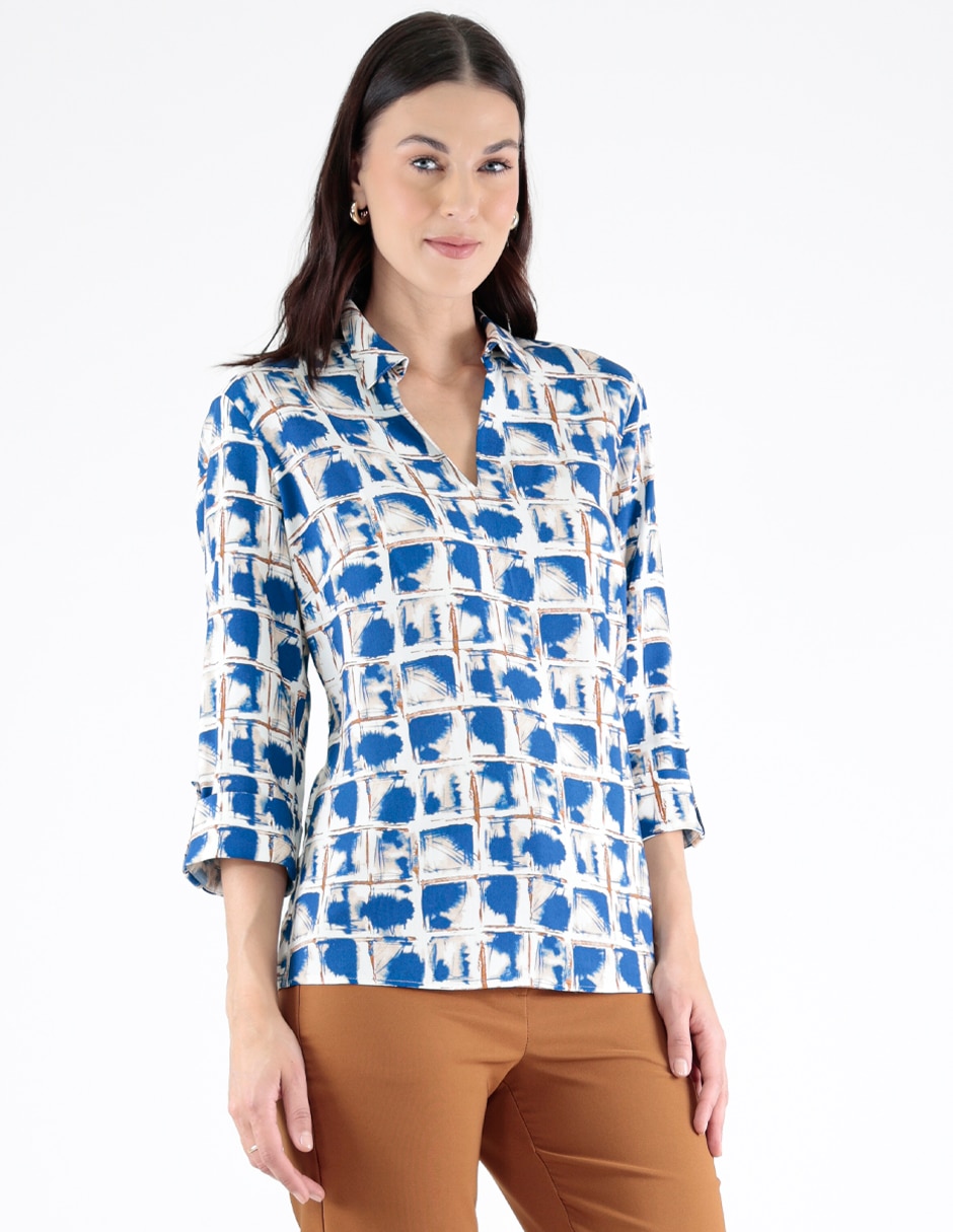 Blusa Pierre Cardin manga 3/4 para mujer