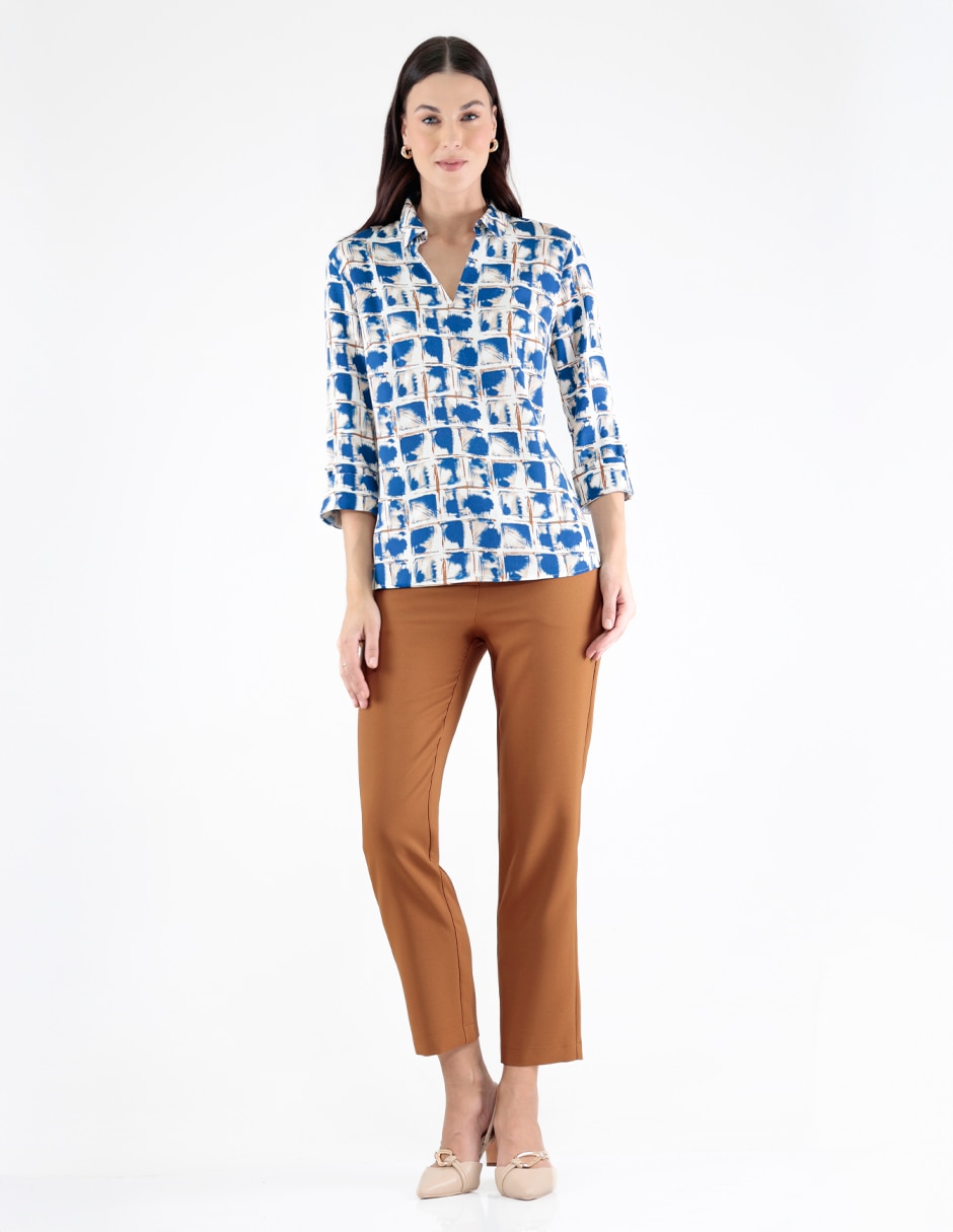 Blusa Pierre Cardin manga 3/4 para mujer