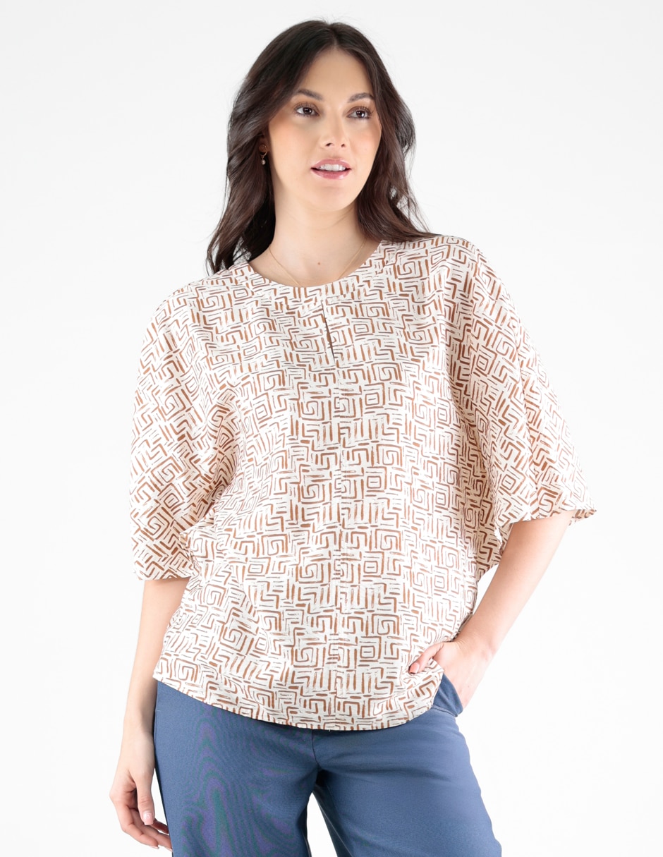 Blusa Pierre Cardin manga al codo para mujer